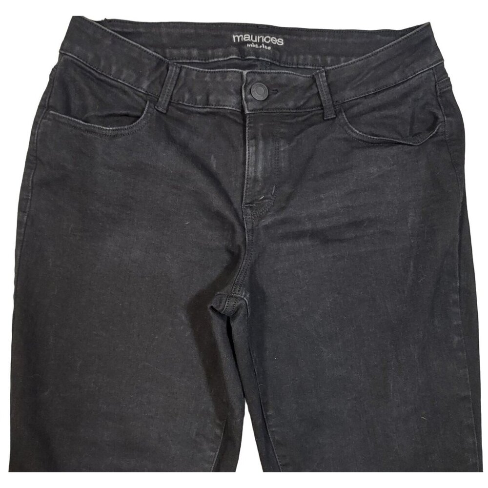 Maurices Black Jeans Midrise Skinny 5 Pocket Stretch Denim Womens Large - Picture 7 of 7